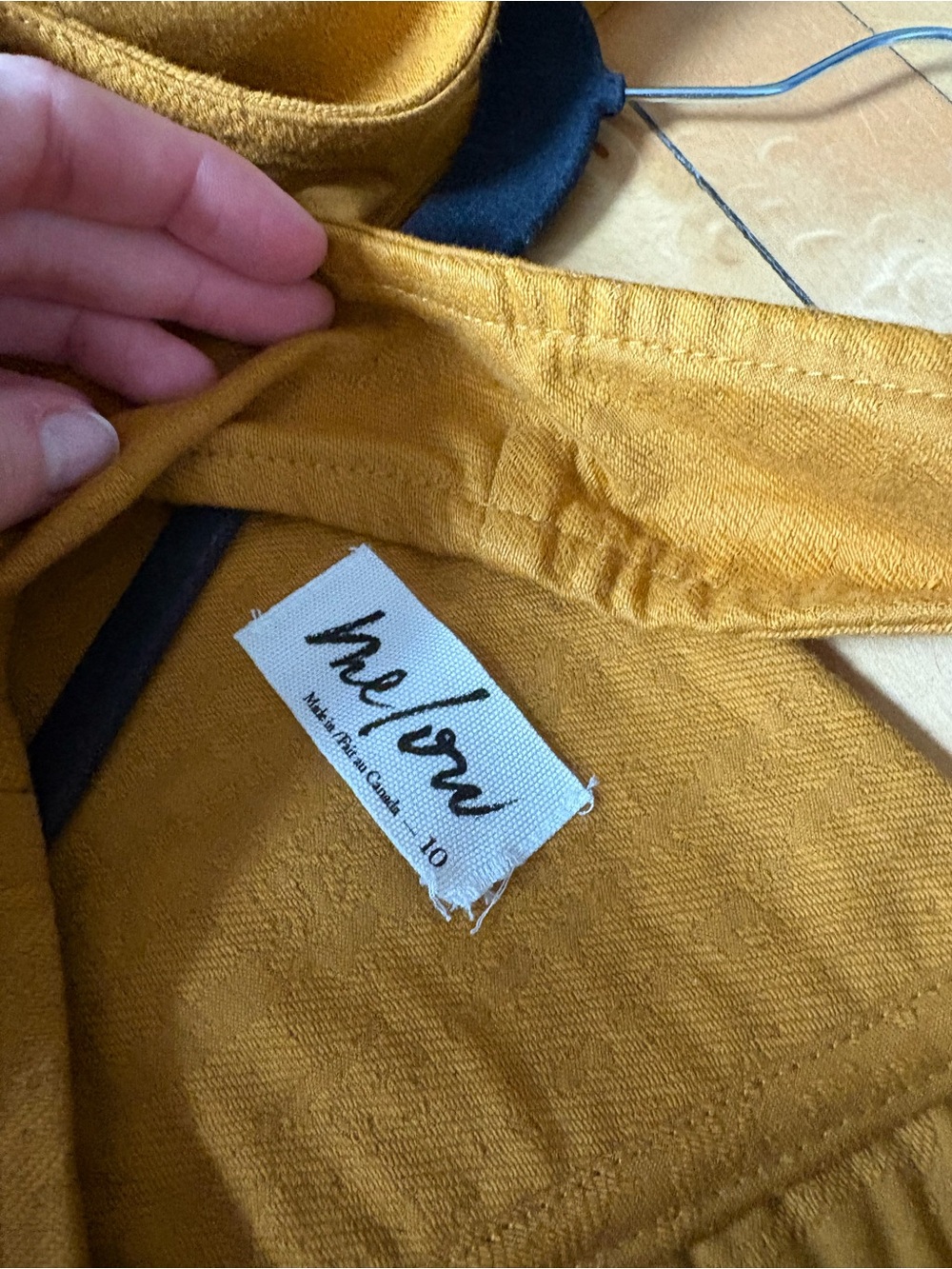 Melow Sz 10 Agave Mustard Yellow Cut Out Knee Length Cotton Dress - Picture 8 of 11